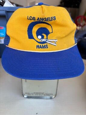 VTG Vintage 1980s LA Los Angeles Rams Sports Unlimited NFL S/M Snapback Hat Cap